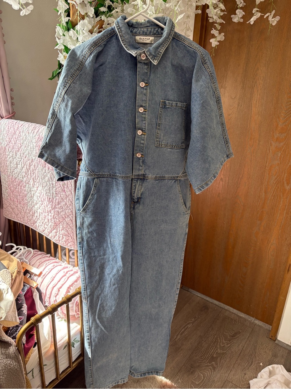 Vintage Denim Jumpsuit in Light Blue